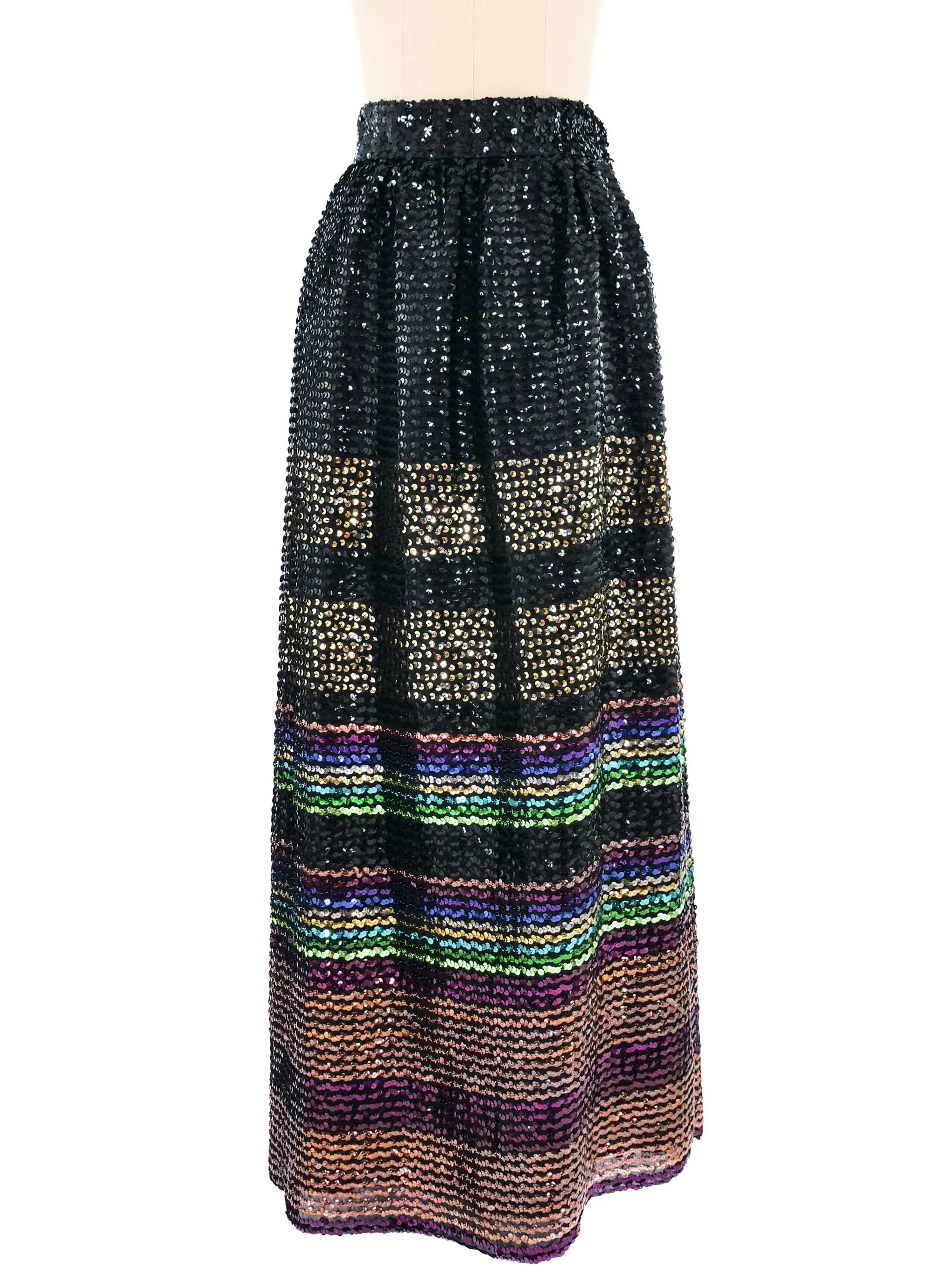 1970s Sequined Maxi Skirt