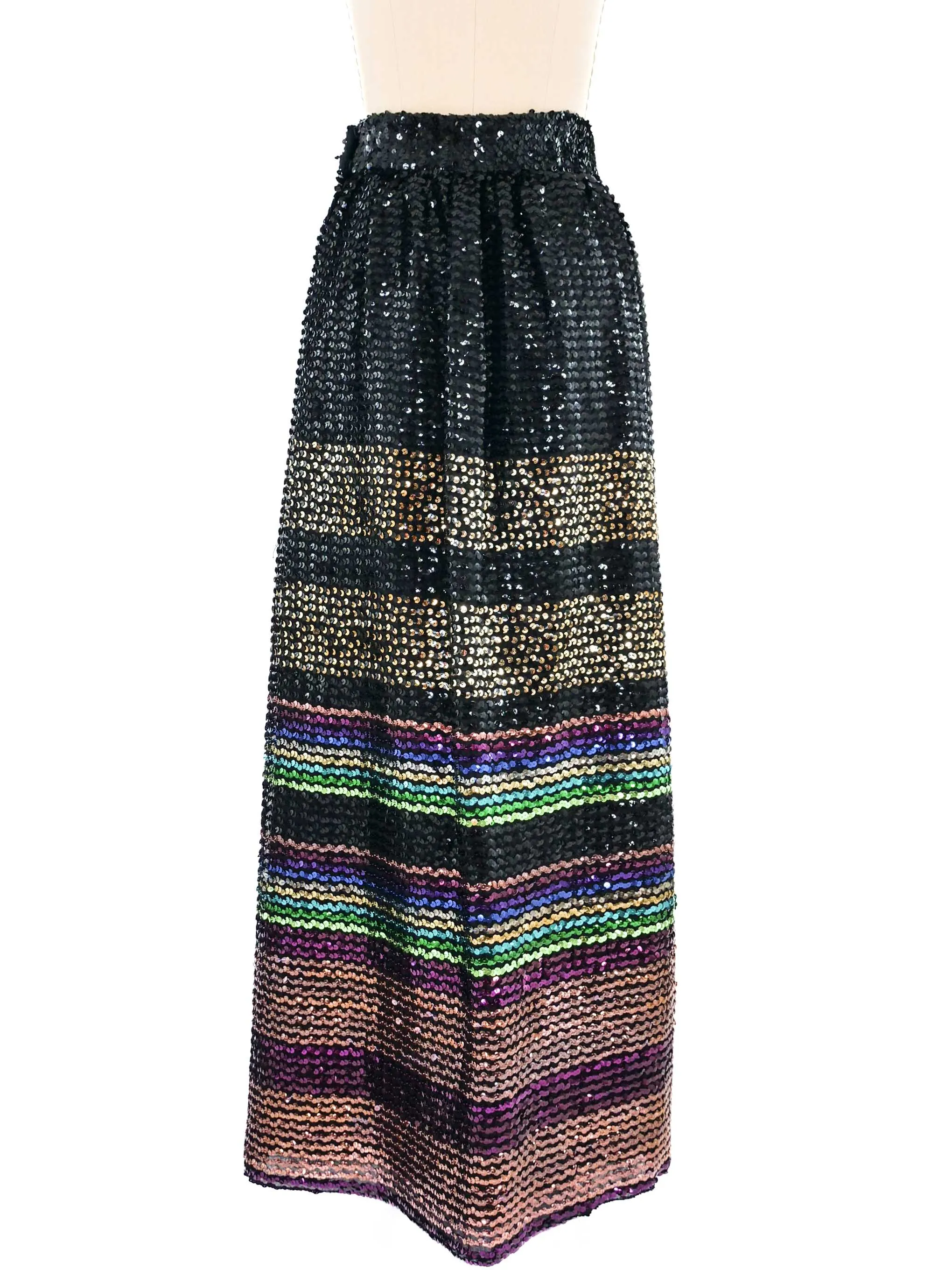 1970s Sequined Maxi Skirt