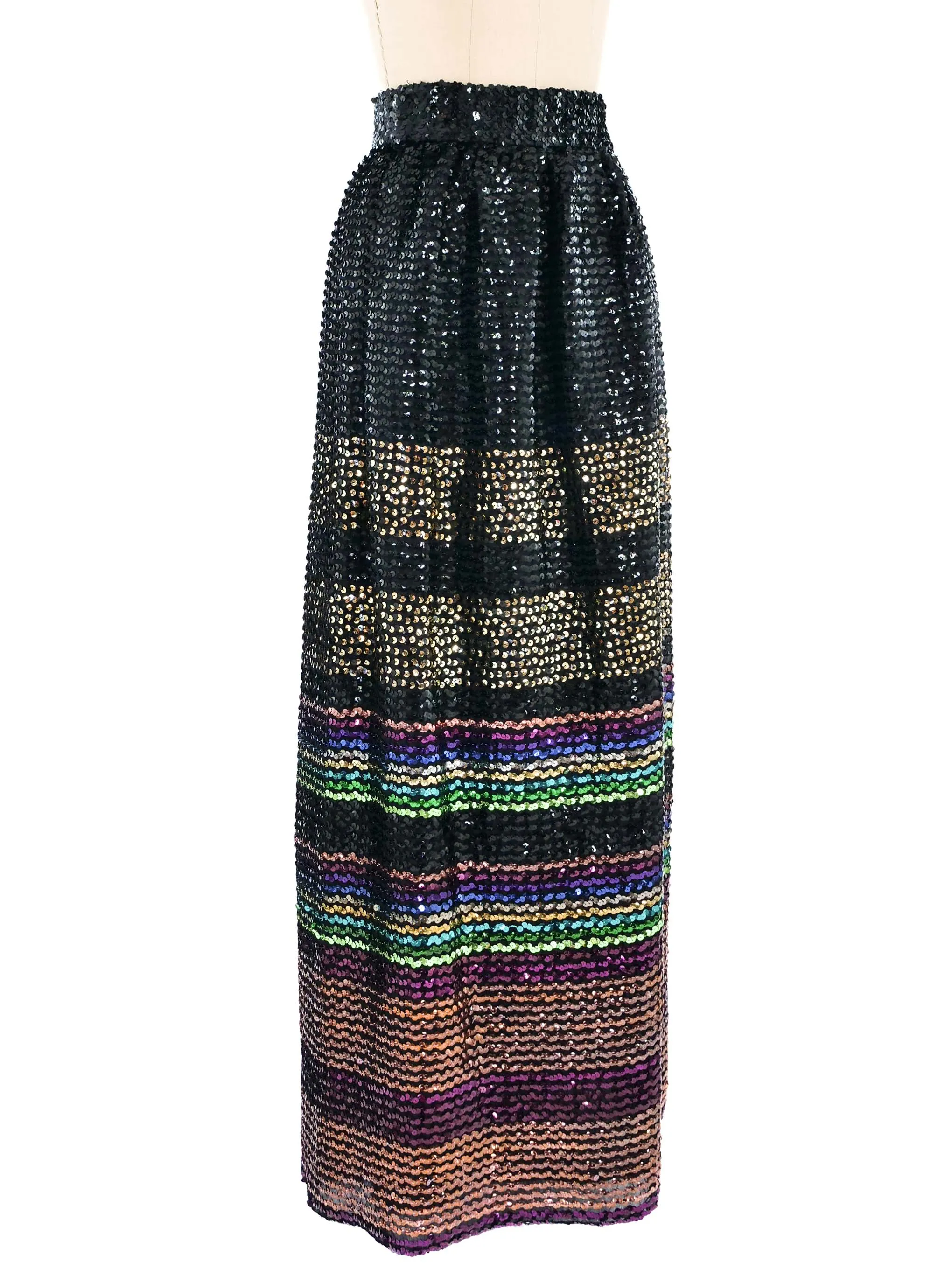 1970s Sequined Maxi Skirt
