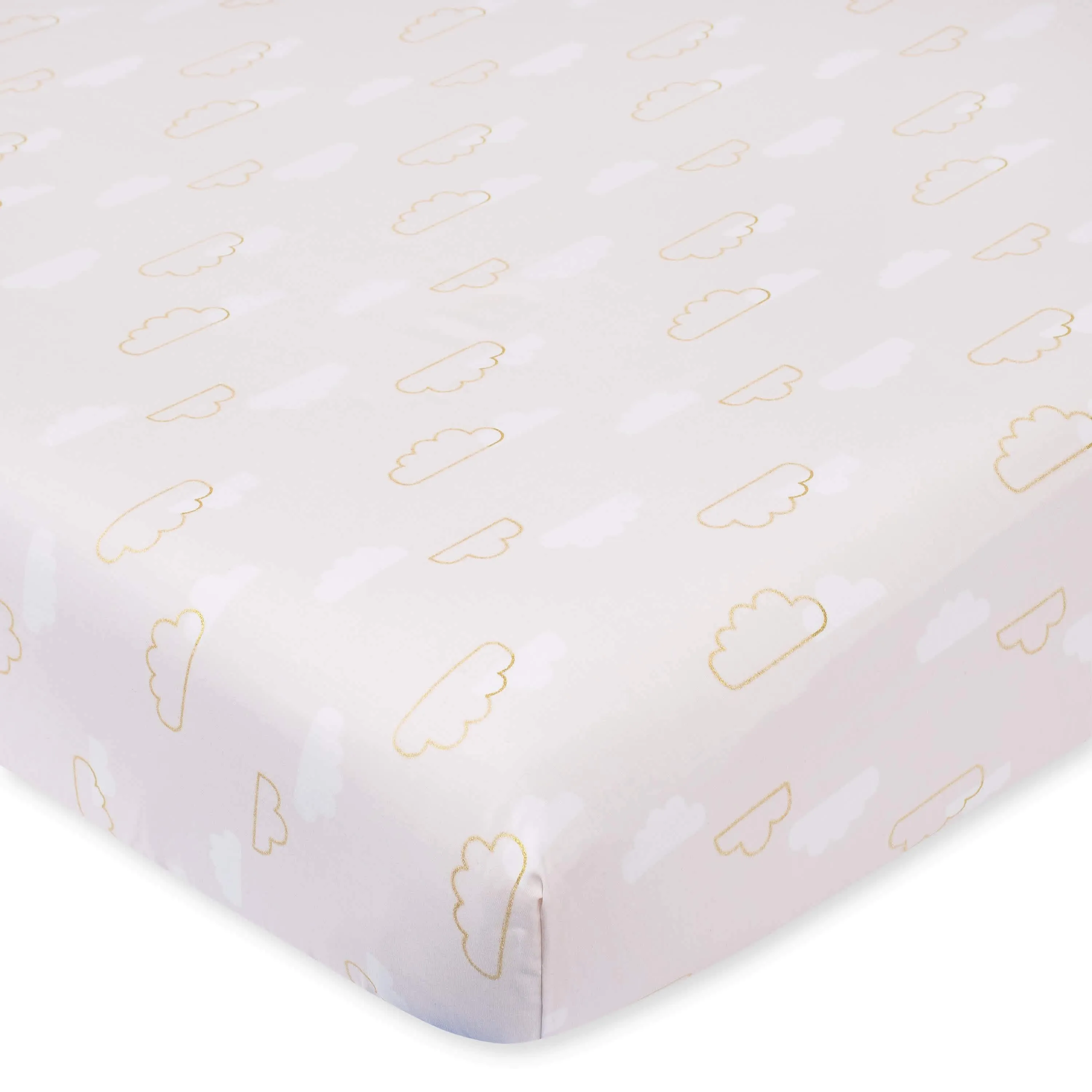 3-Piece Baby Girls Sparkle Pink Fitted Crib Sheets & Crib Skirt Set