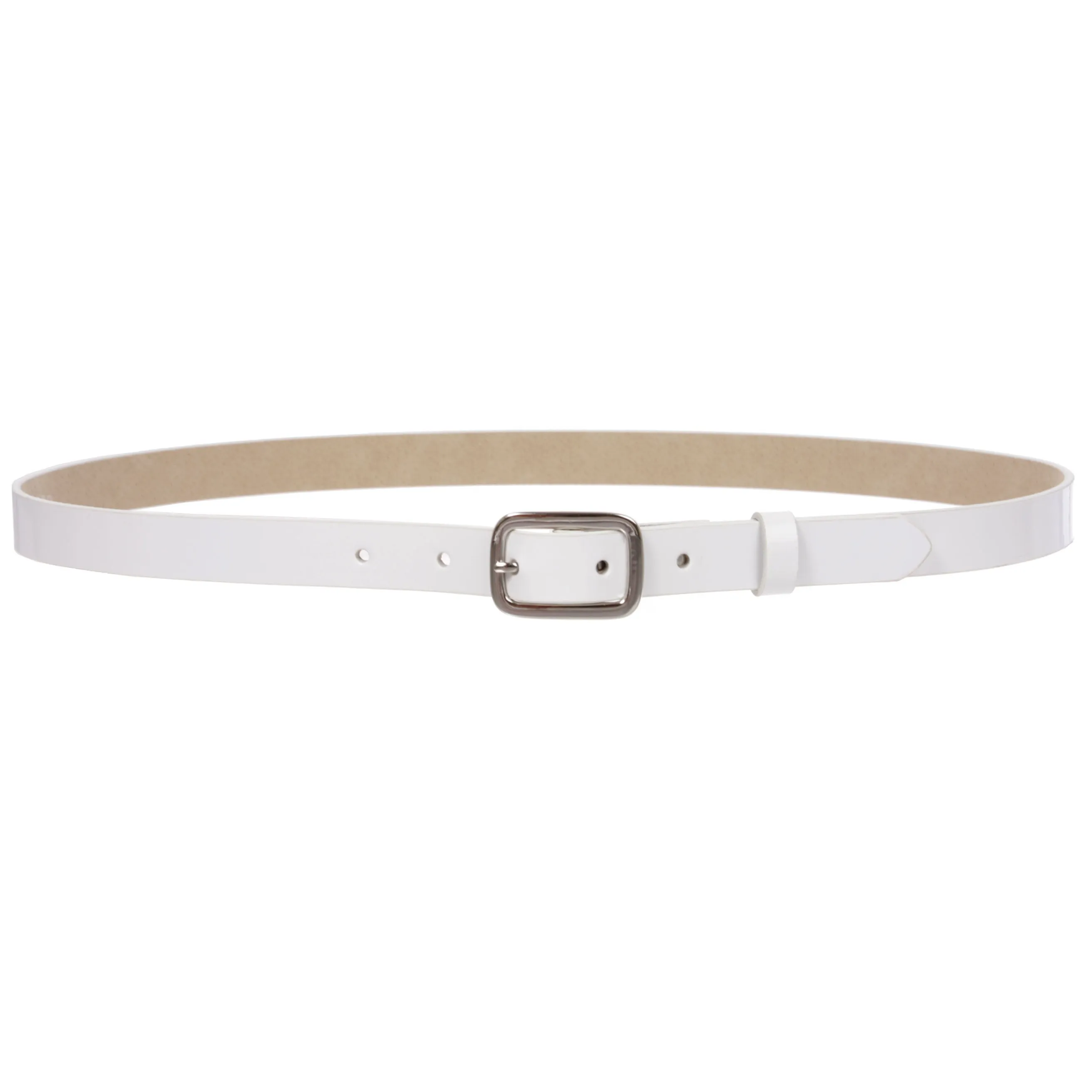 3/4" (19 mm) Womens Skinny Patent Non Leather Fashion Dress Belt