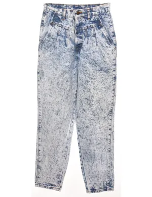 Acid Wash Tapered 1980s Jeans - W24 L30