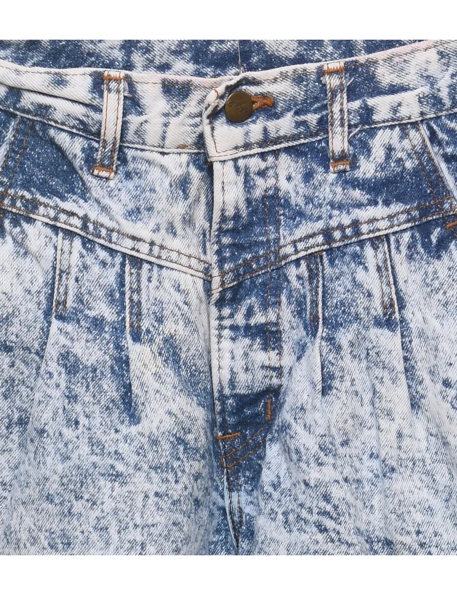 Acid Wash Tapered 1980s Jeans - W24 L30
