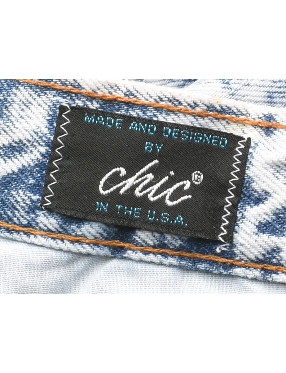 Acid Wash Tapered 1980s Jeans - W24 L30