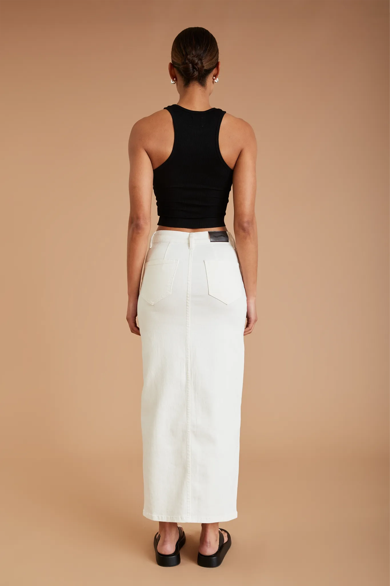AF Denim Skirt (White)