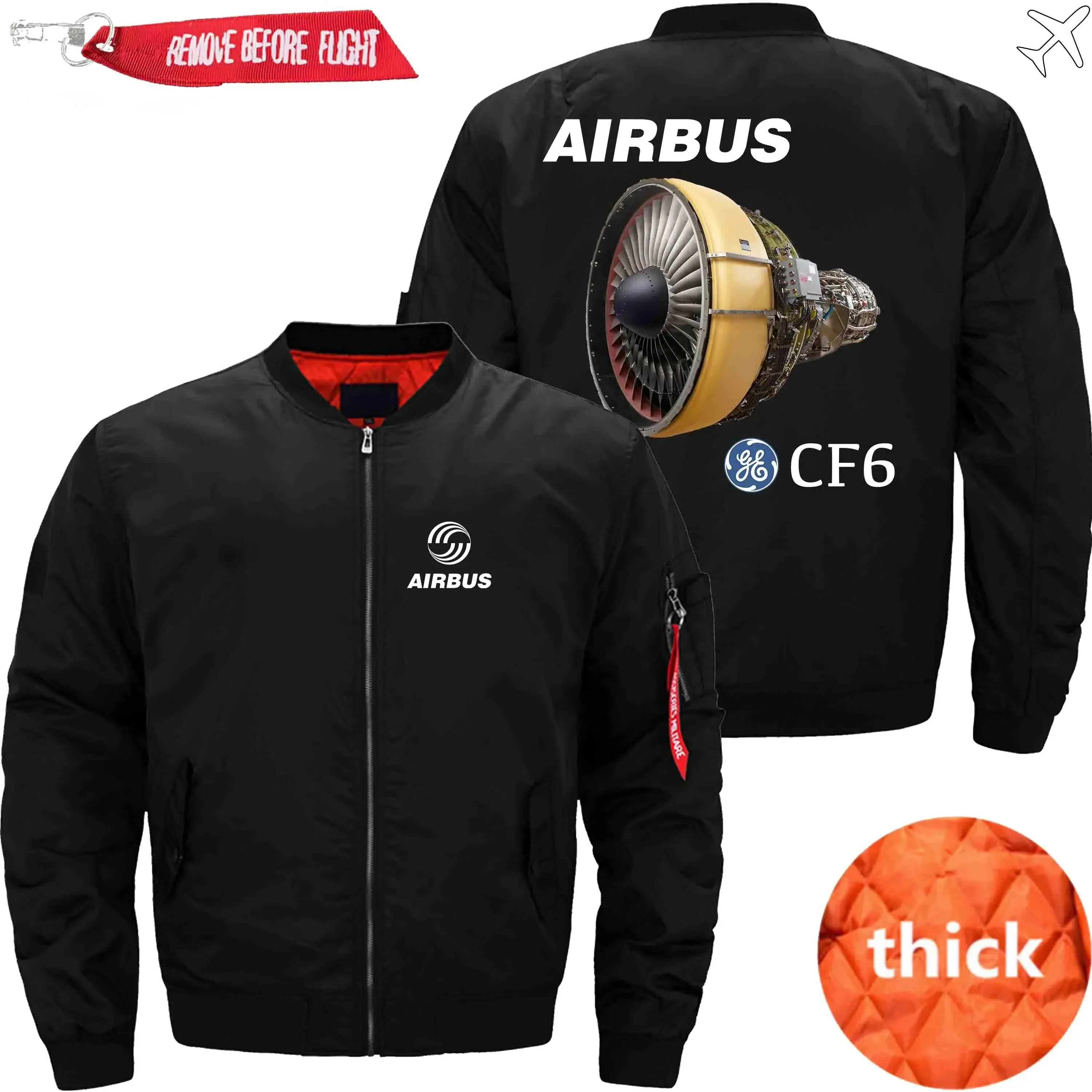 AIRBUS CF6 AIRCRAFT ENGINE MA-1 BOMBER FLIGHT BOMBER FLIGHT AVIATOR JACKET
