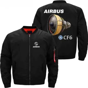 AIRBUS CF6 AIRCRAFT ENGINE MA-1 BOMBER FLIGHT BOMBER FLIGHT AVIATOR JACKET