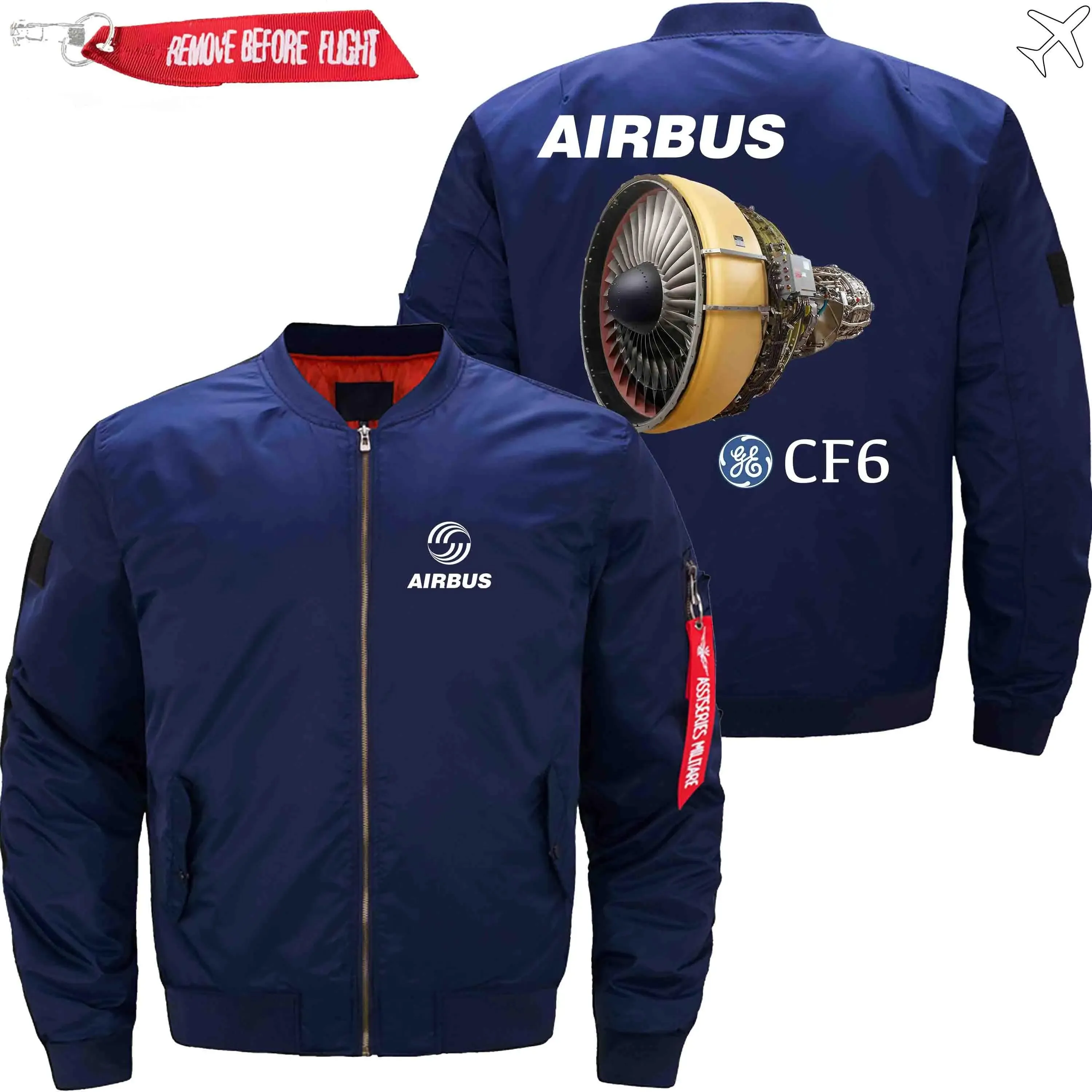 AIRBUS CF6 AIRCRAFT ENGINE MA-1 BOMBER FLIGHT BOMBER FLIGHT AVIATOR JACKET