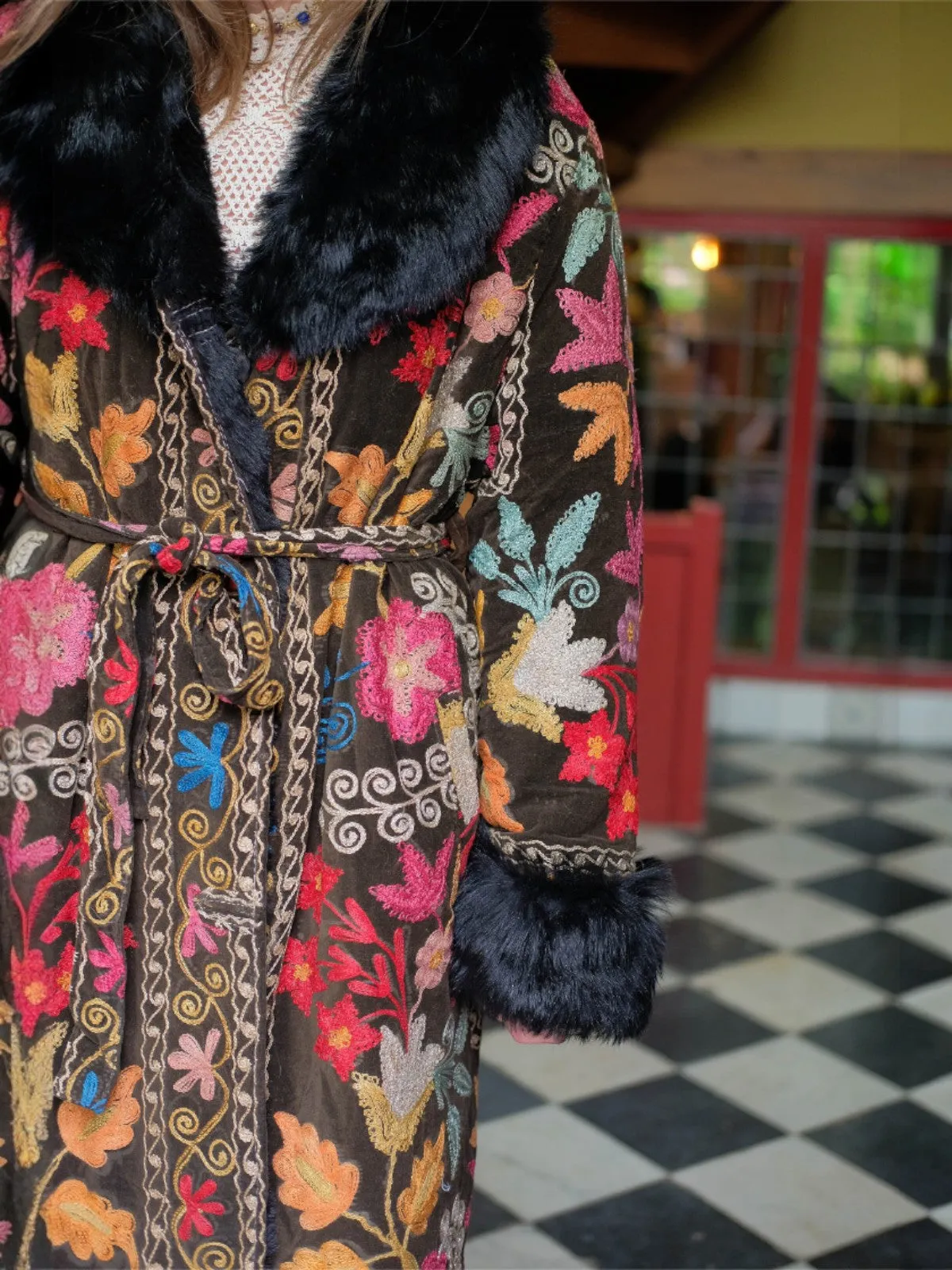 Aisara Wrap Coat - L | Multi/Black