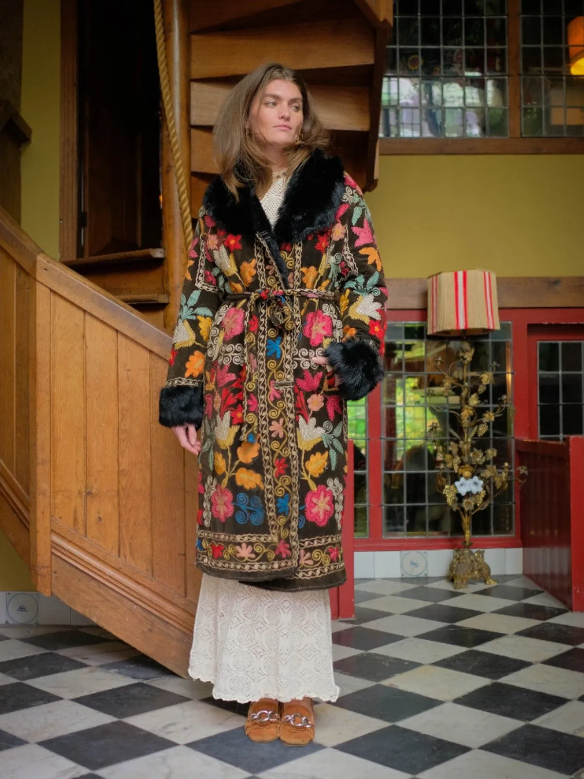Aisara Wrap Coat - L | Multi/Black
