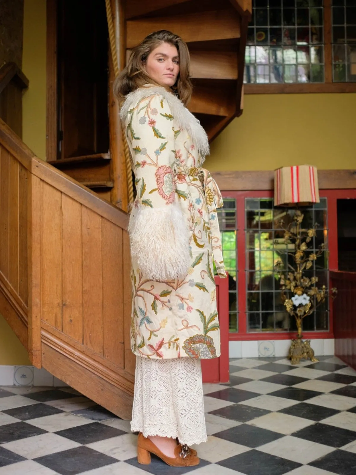 Aisara Wrap Coat - L | Multi/Ivory