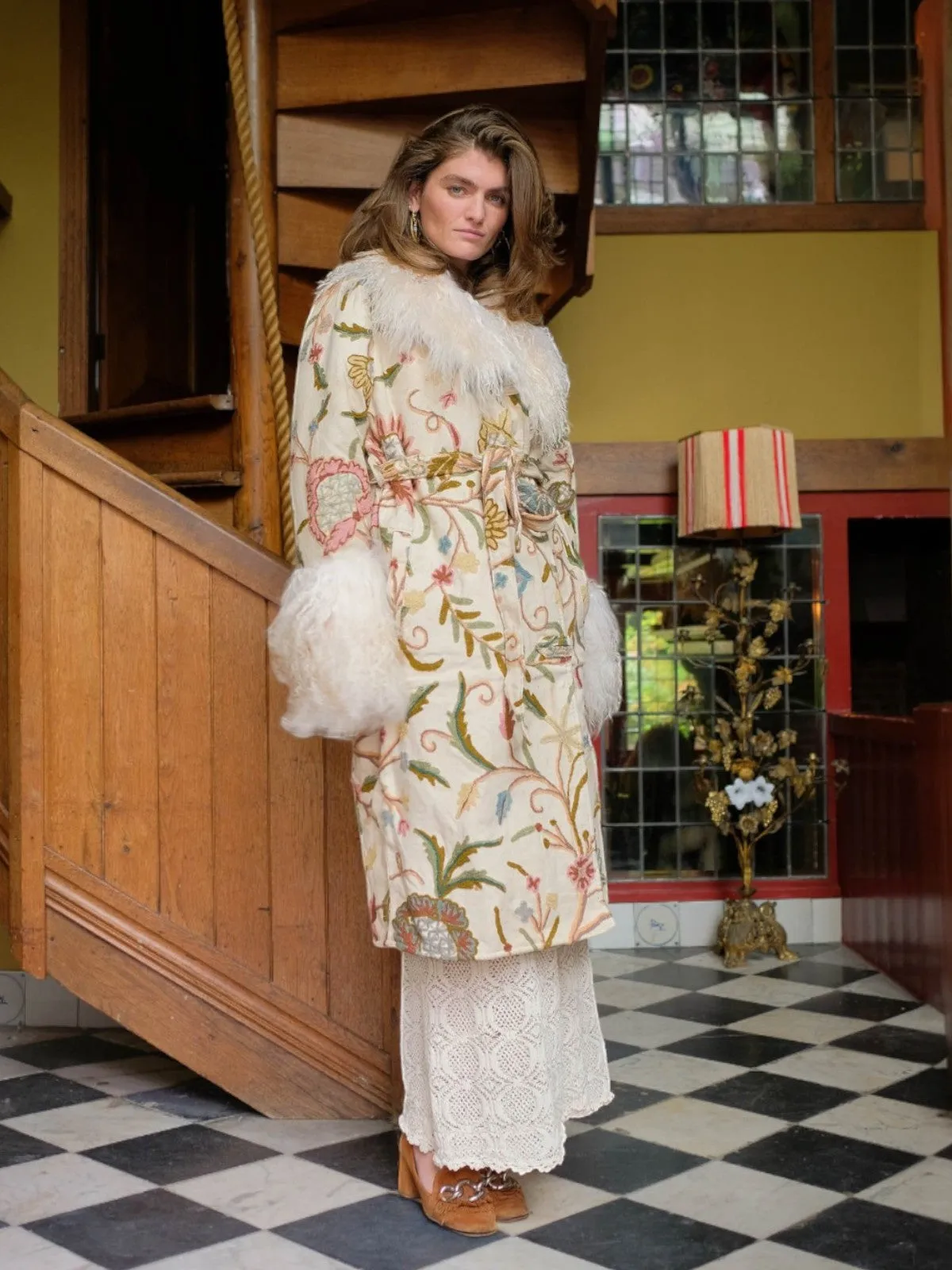 Aisara Wrap Coat - L | Multi/Ivory