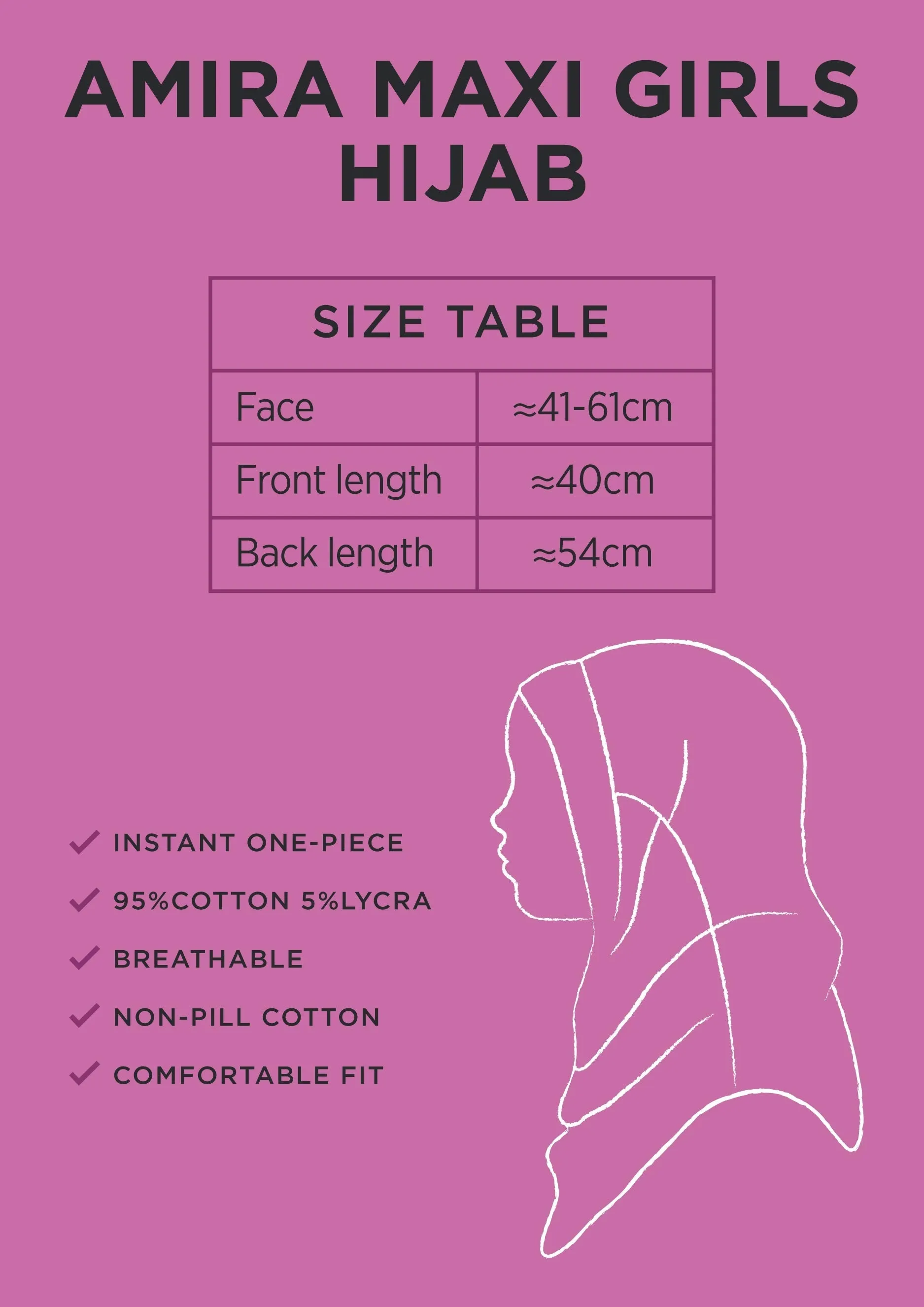 Amira Hijab Girls Maxi-Plain Jersey Cotton