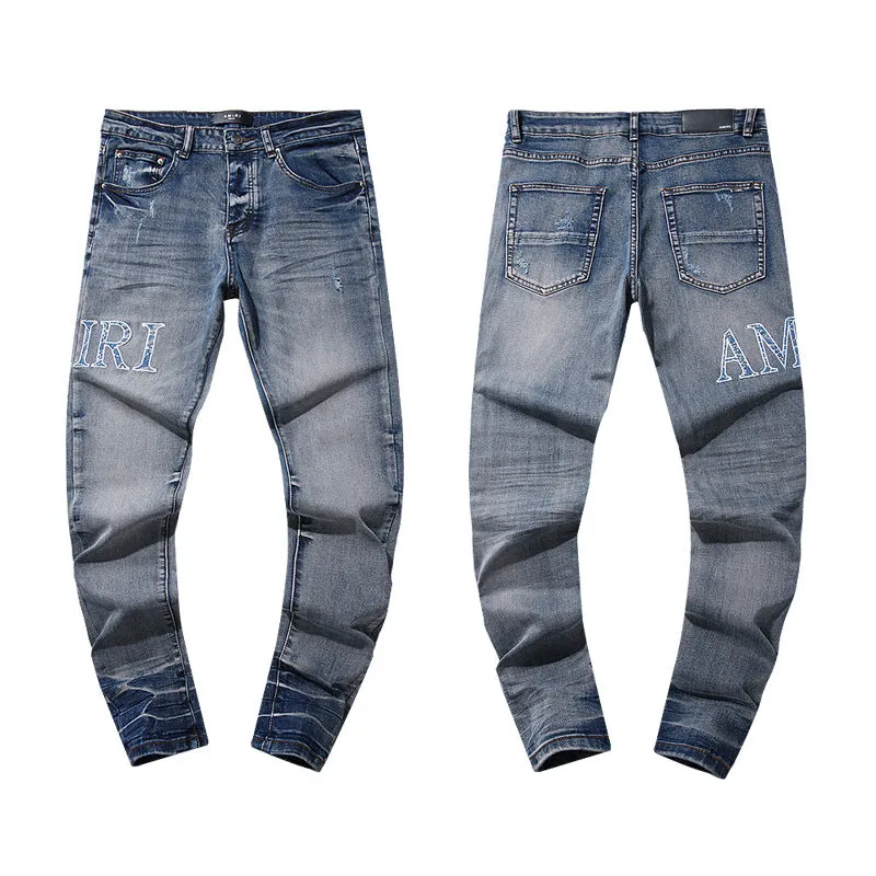 Amiri Jeans Embroidered Stretch Slim-Fit Jeans