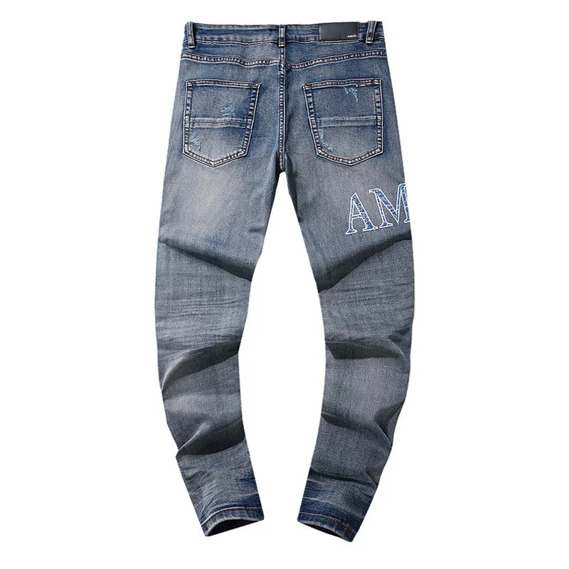 Amiri Jeans Embroidered Stretch Slim-Fit Jeans