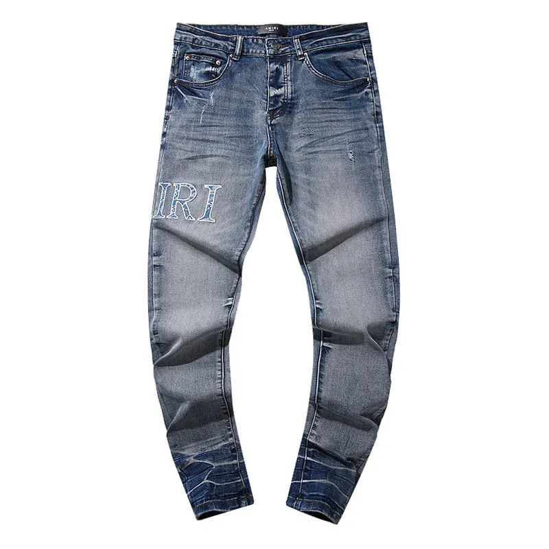 Amiri Jeans Embroidered Stretch Slim-Fit Jeans
