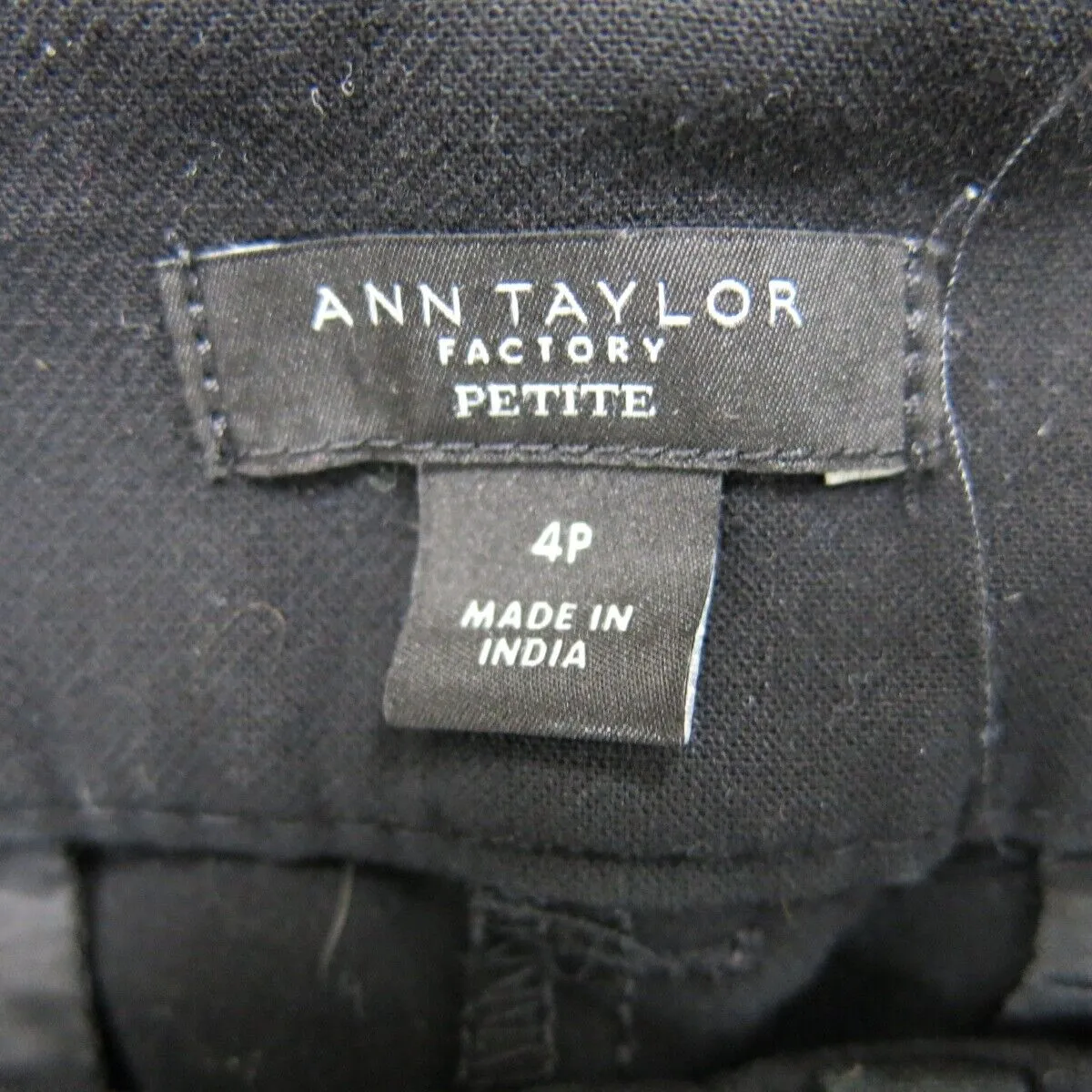 Ann Taylor Women Dress Pant High Rise Flat Front Slash Pockets Black Size 4P
