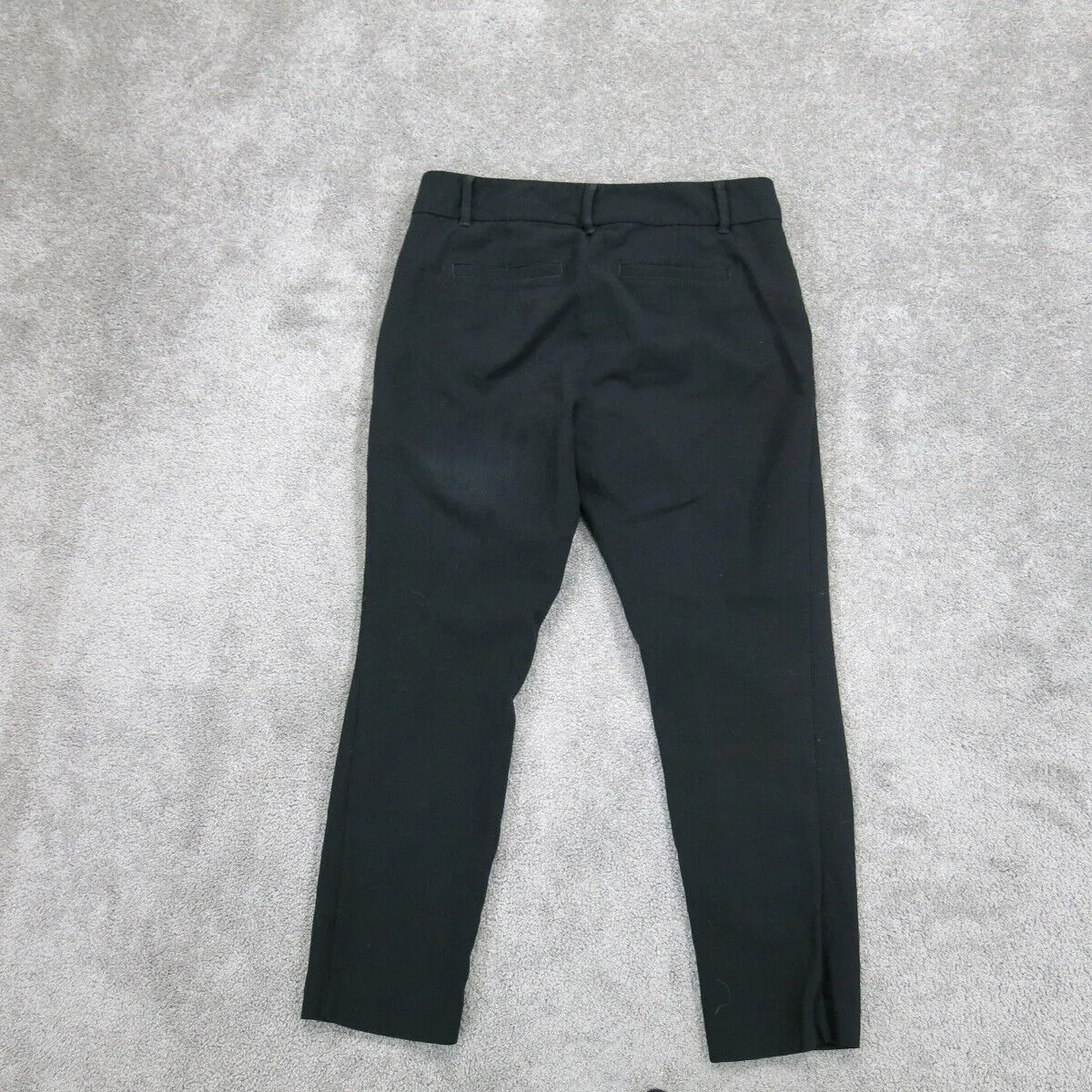 Ann Taylor Women Dress Pant High Rise Flat Front Slash Pockets Black Size 4P