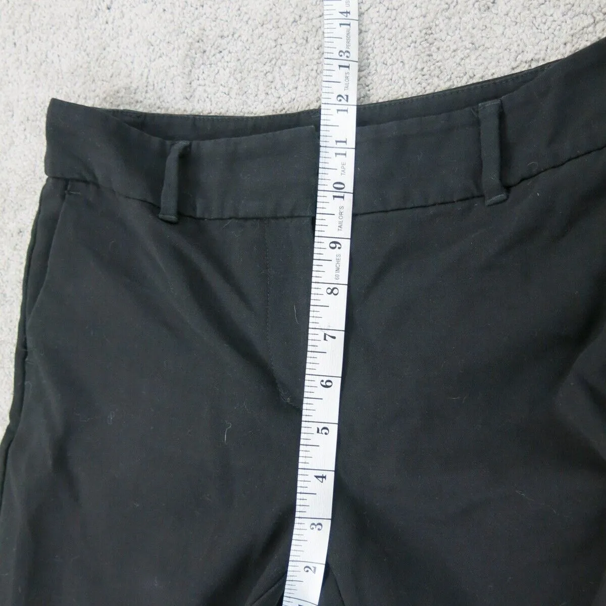 Ann Taylor Women Dress Pant High Rise Flat Front Slash Pockets Black Size 4P