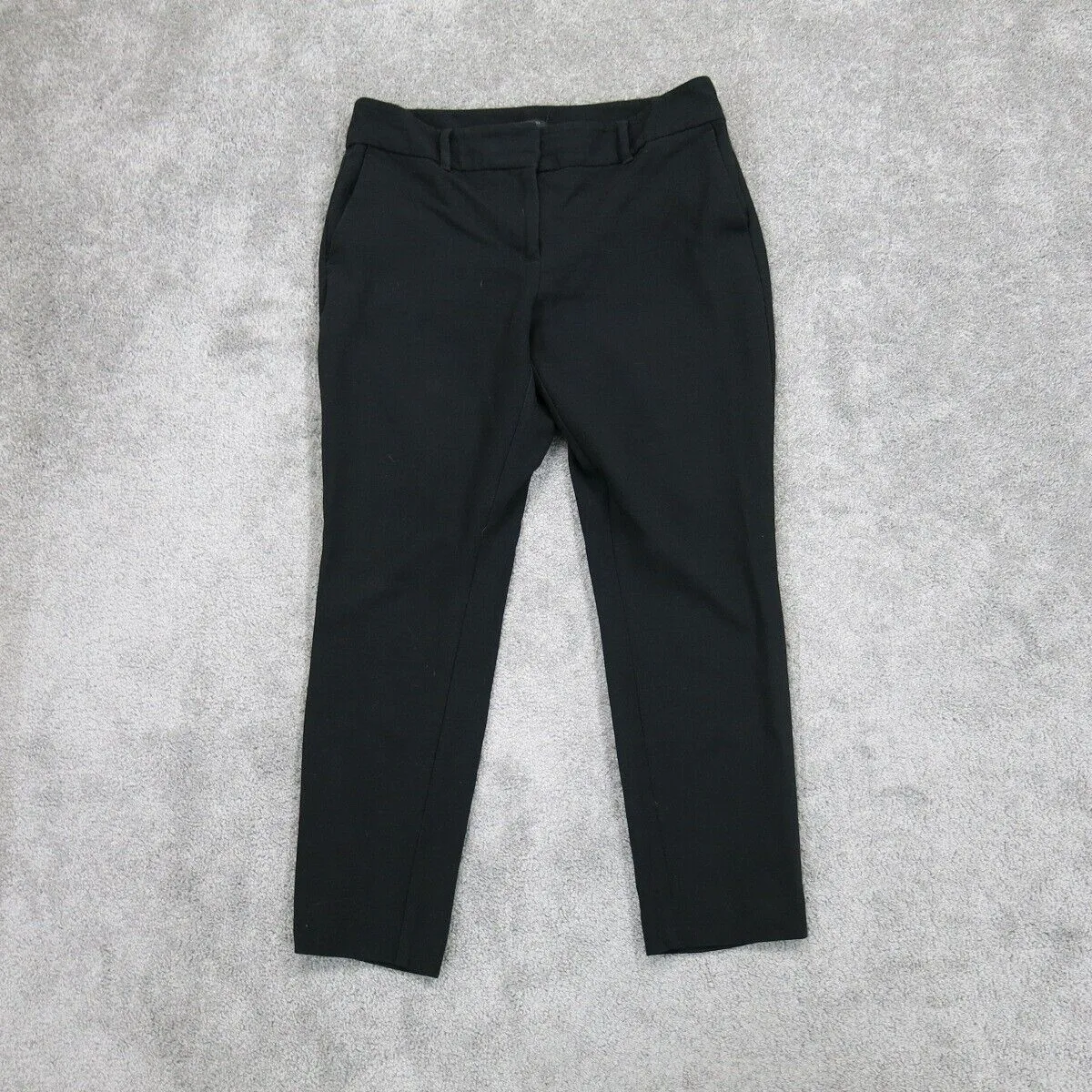 Ann Taylor Women Dress Pant High Rise Flat Front Slash Pockets Black Size 4P