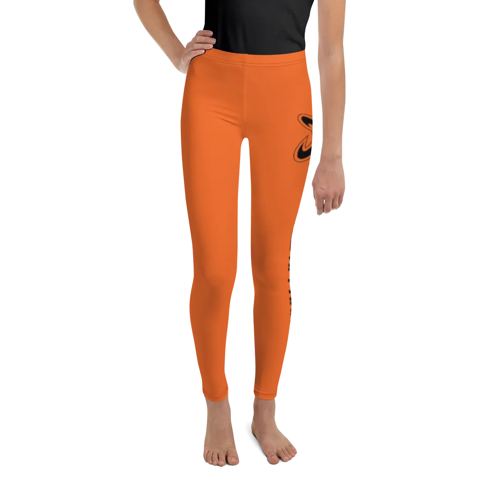 Athletic Apparatus Orange Black logo V2 Youth Leggings