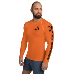 Athletic Apparatus Orange Black Logo White stitch Men's Rash Guard