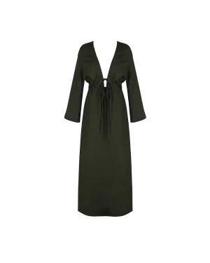 AVALON LINEN MAXI DRESS KHAKI