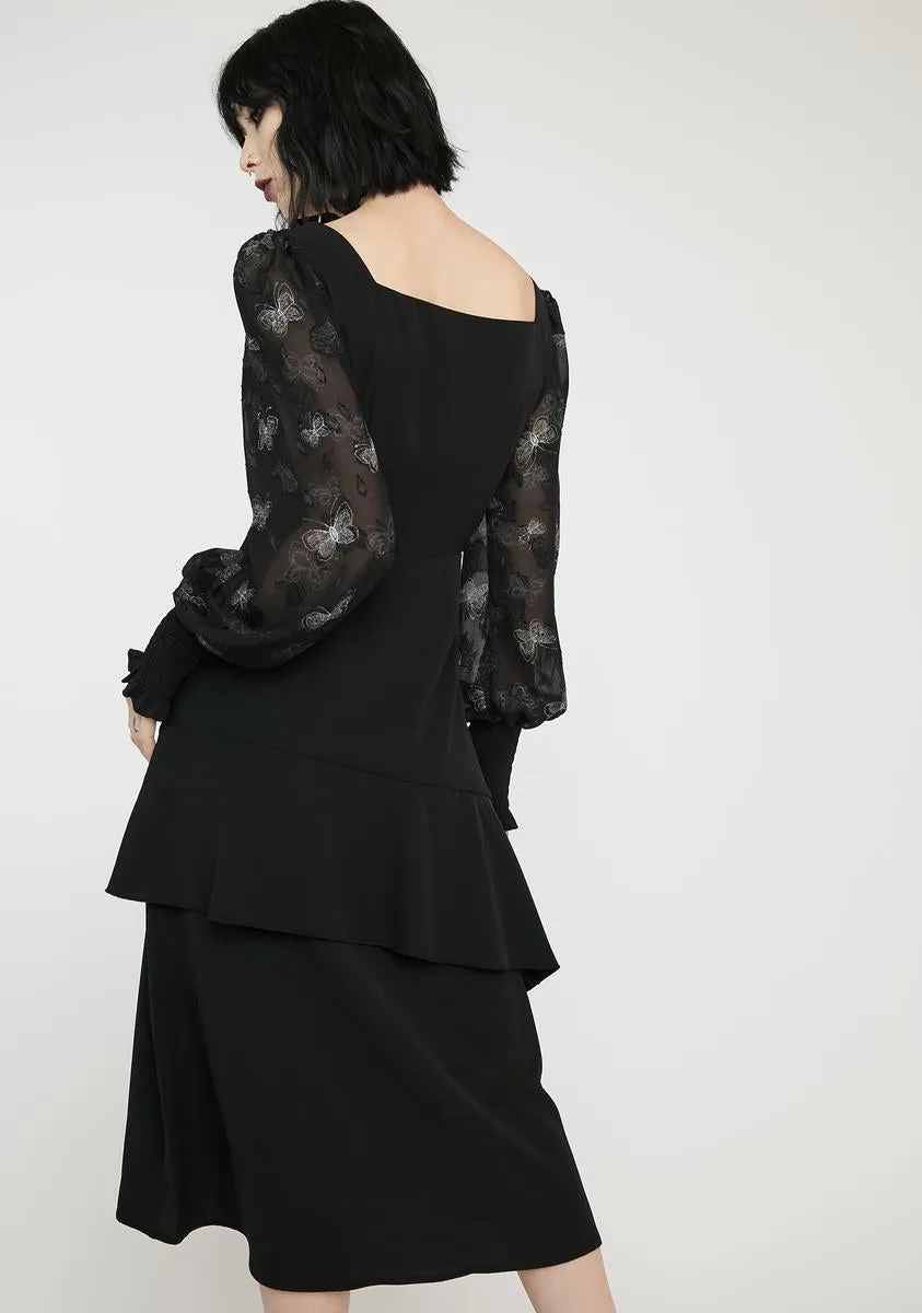 Beautiful Butterfly Midi Dress