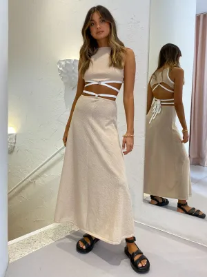 Bec and Bridge Lauryn Knit Skirt in Cream/Sand