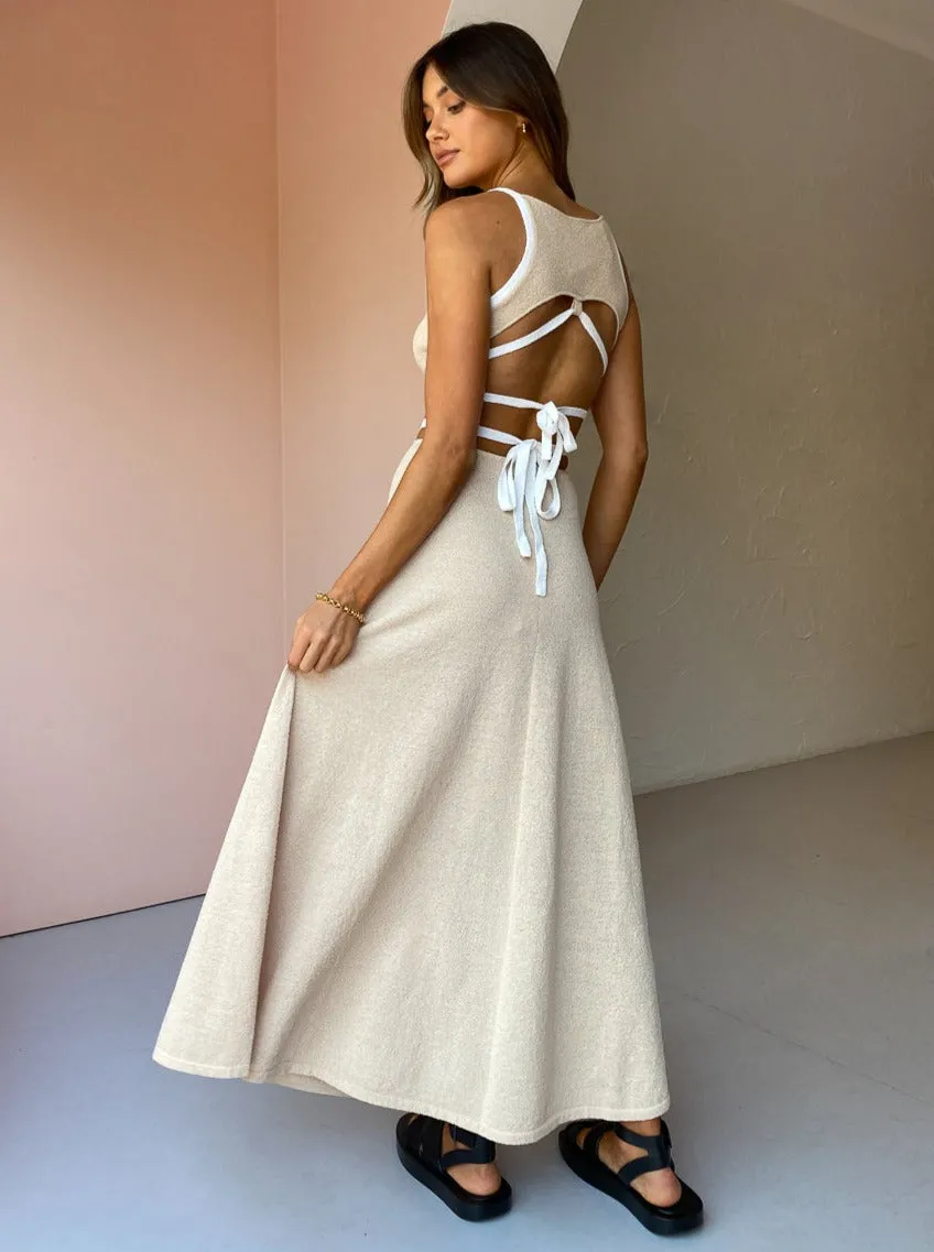 Bec and Bridge Lauryn Knit Skirt in Cream/Sand