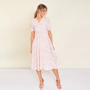 Belle Dress (Cream Floral)