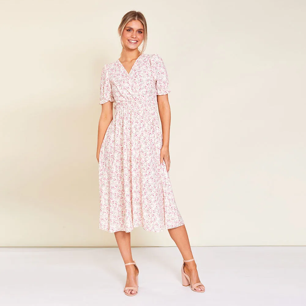 Belle Dress (Cream Floral)