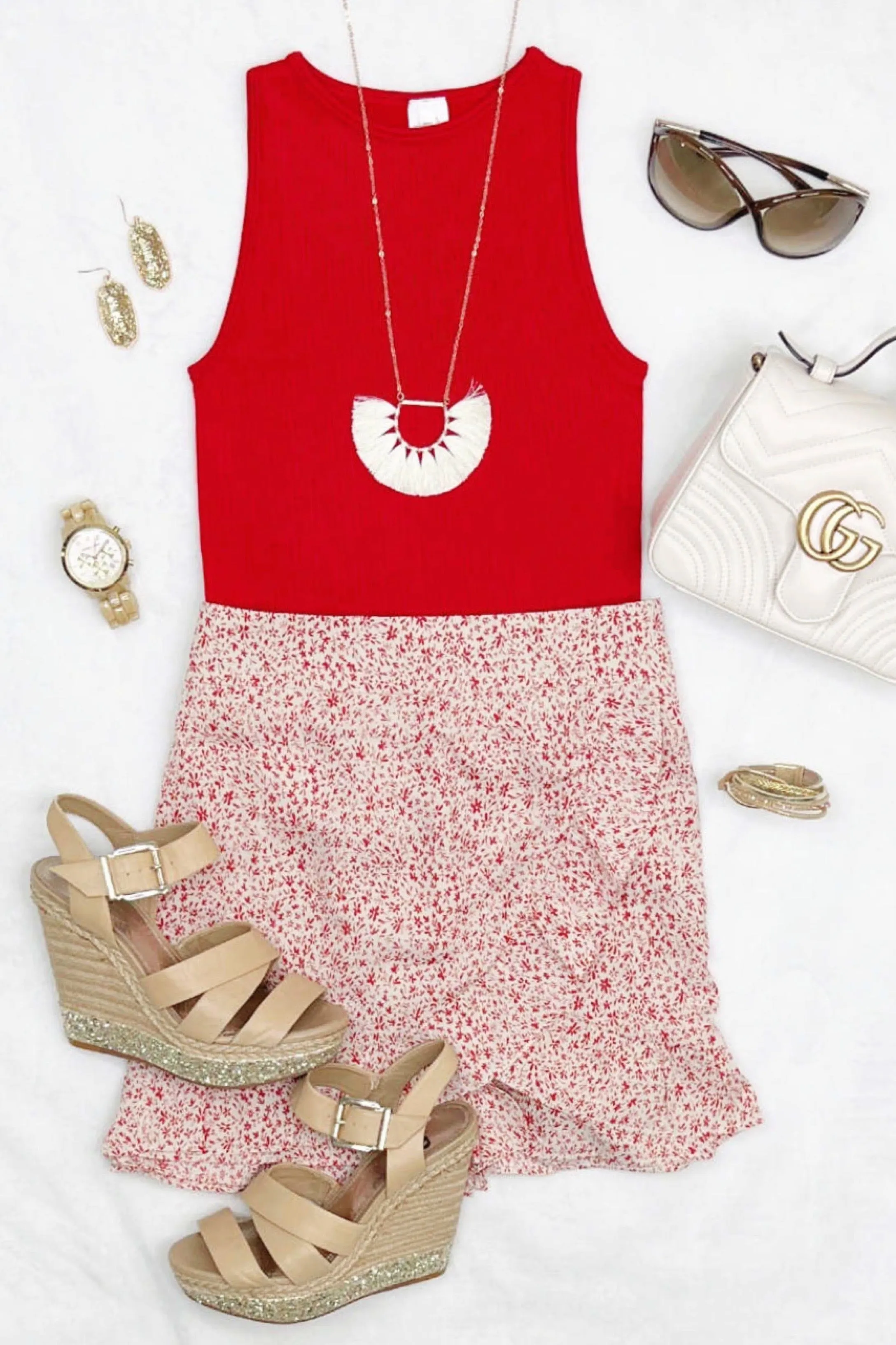 Best Interest At Heart Skort - Red