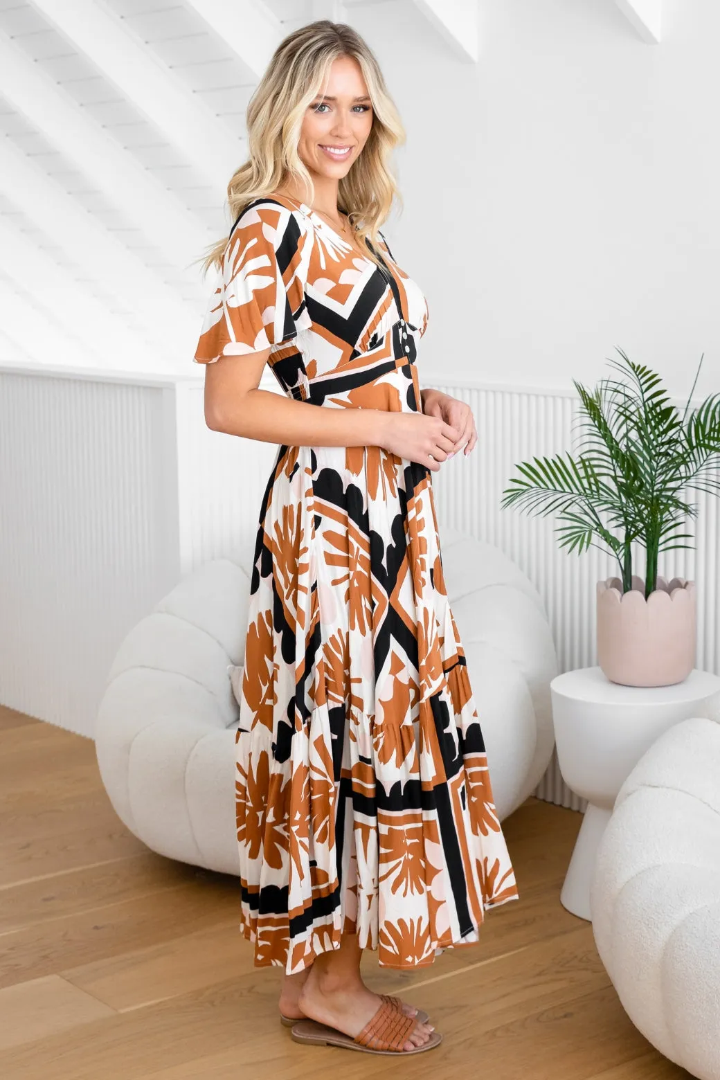 Bethany Maxi Dress Sahara Print