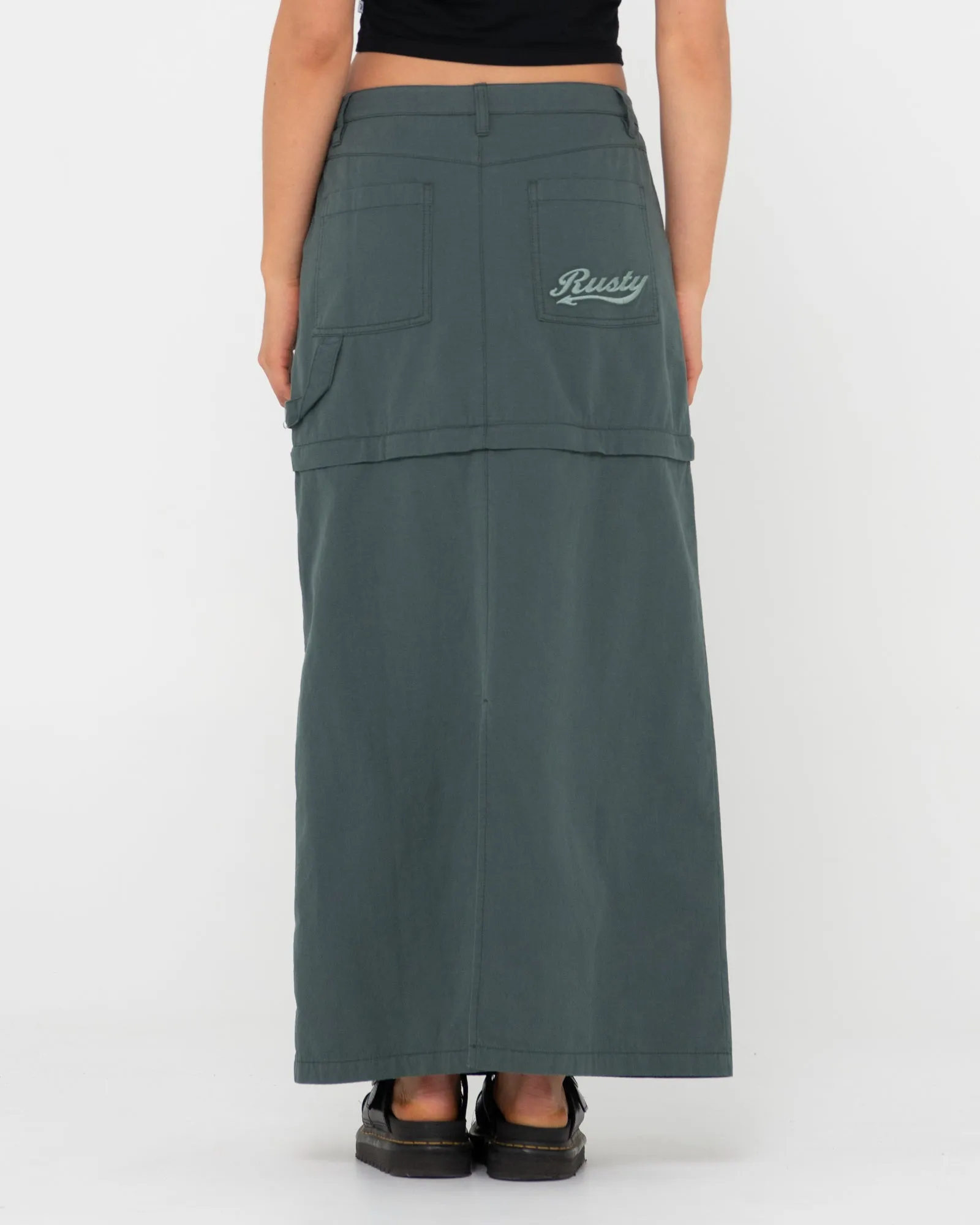 Billie Low Rise Ripstop Zip Off Maxi Skirt