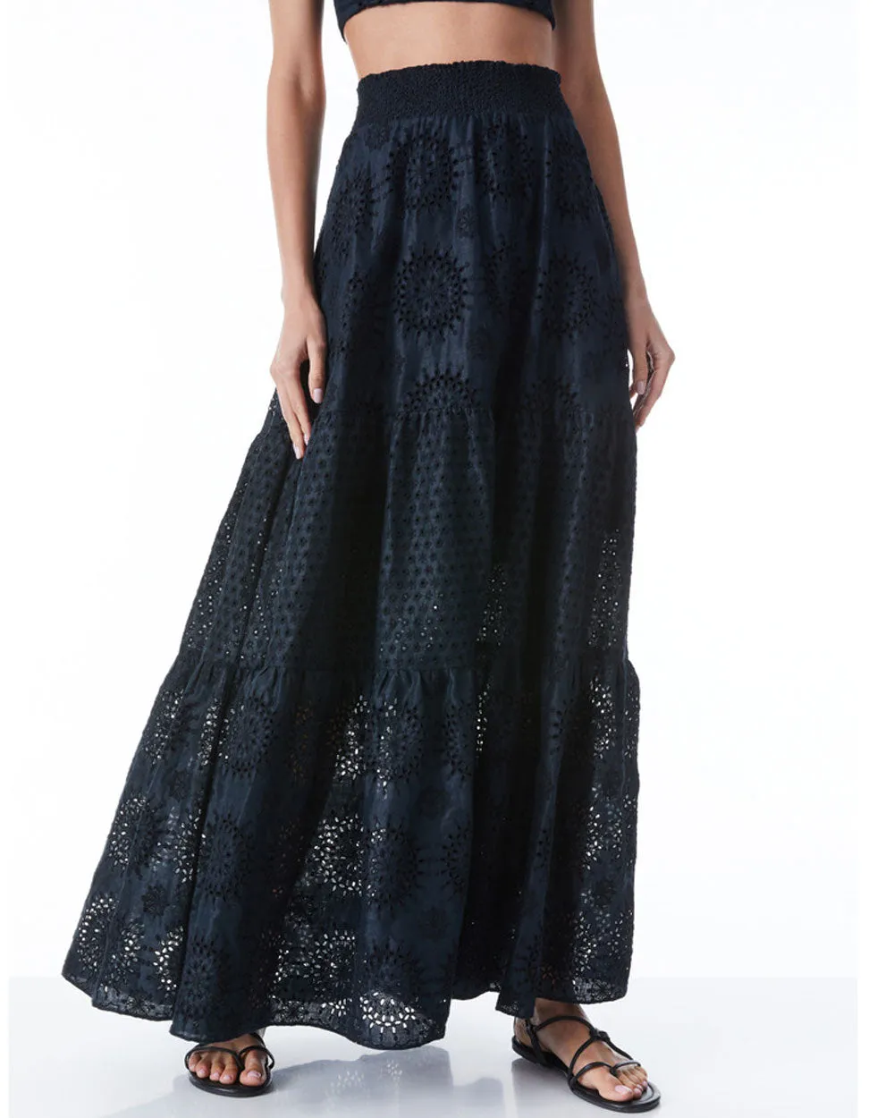 Black Reise Panelled Maxi Skirt
