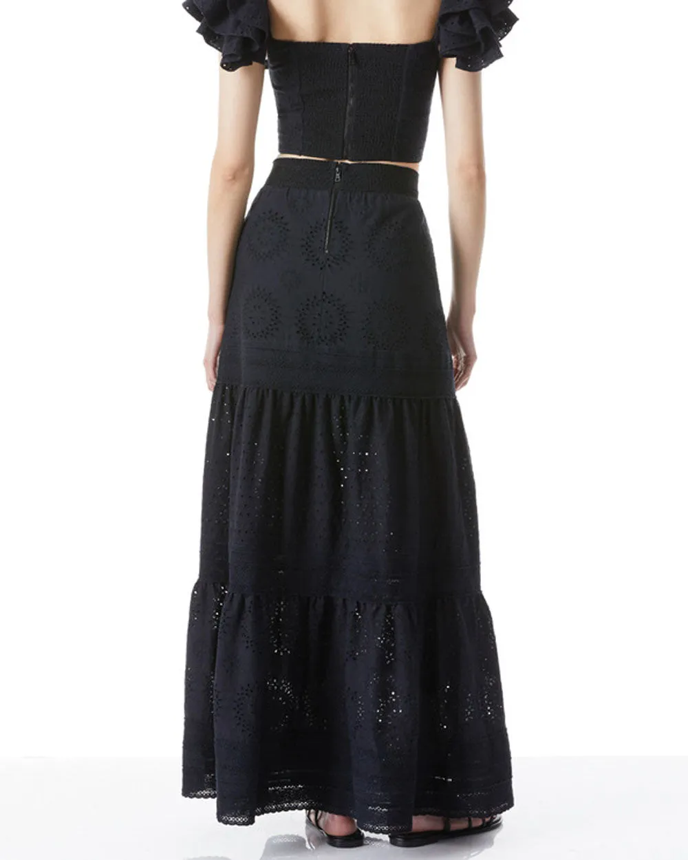 Black Reise Panelled Maxi Skirt