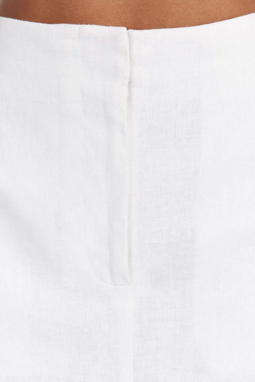 BLOOM WHITE LINEN MINI SKIRT