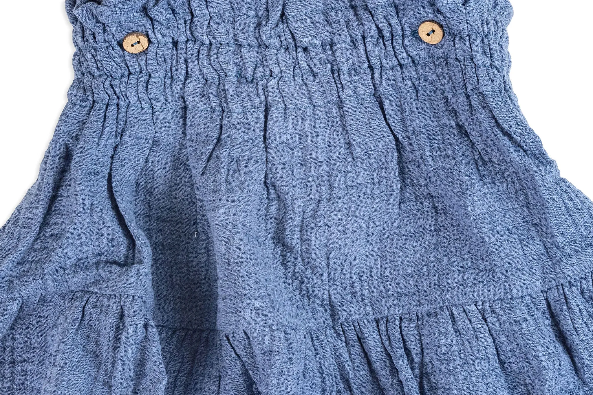 Blue Cotton Skirt with Straps