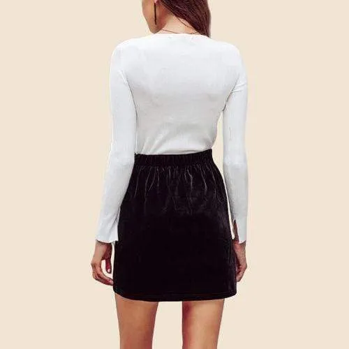 Boho Mini Skirt in Black