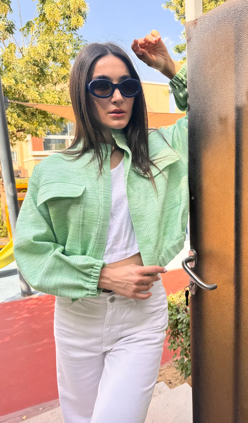 BOMBER Tweed Jacket Green