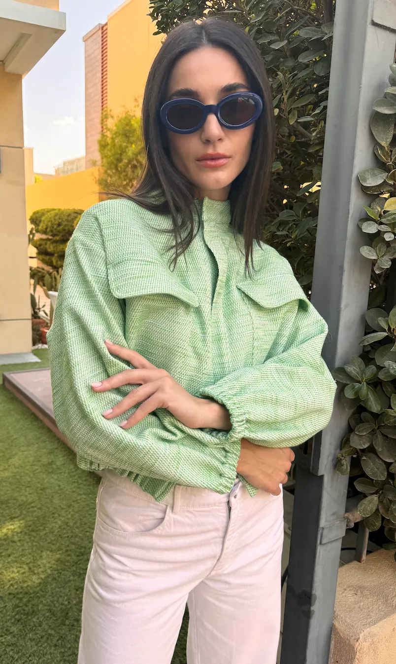 BOMBER Tweed Jacket Green