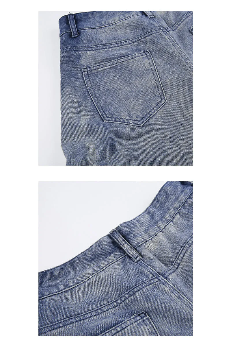 BQ3117 Split Denim Long Skirt