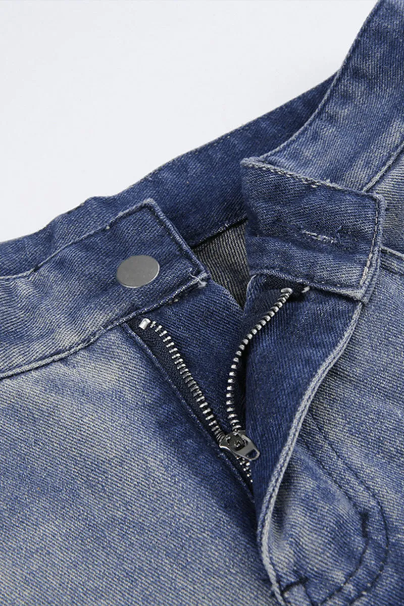 BQ3117 Split Denim Long Skirt