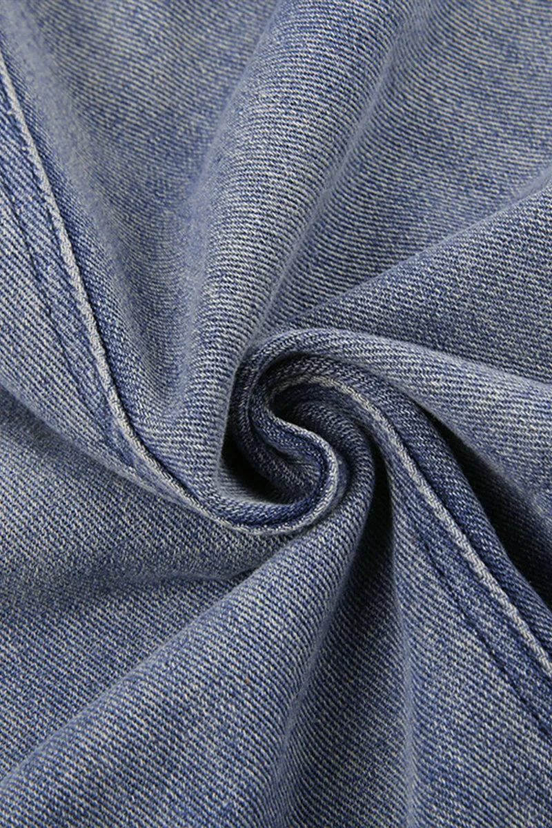 BQ3117 Split Denim Long Skirt