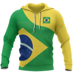 Brazil Flag Curve Concept Pullover Hoodie A0