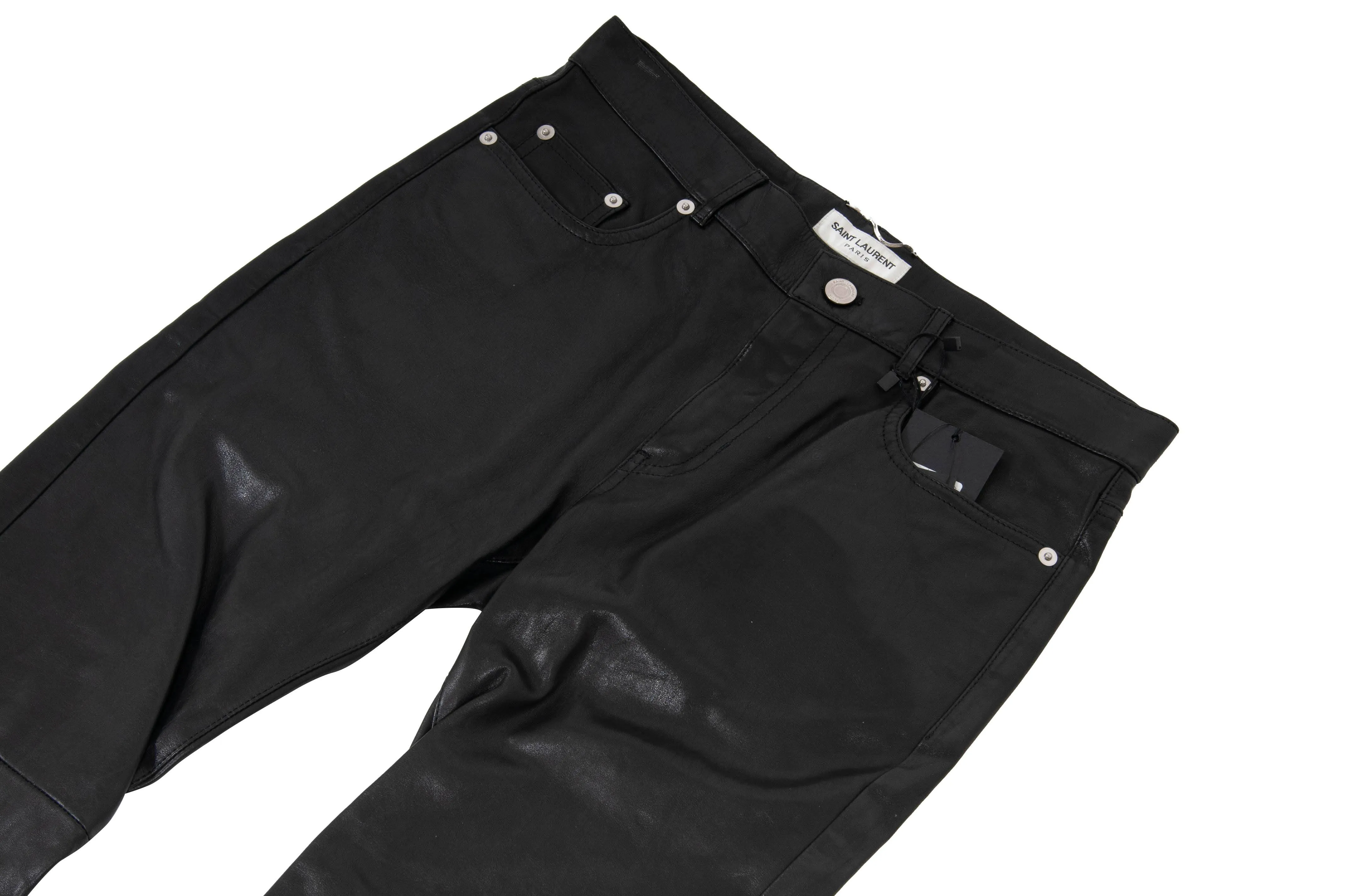 Calf Leather Jeans (Black)