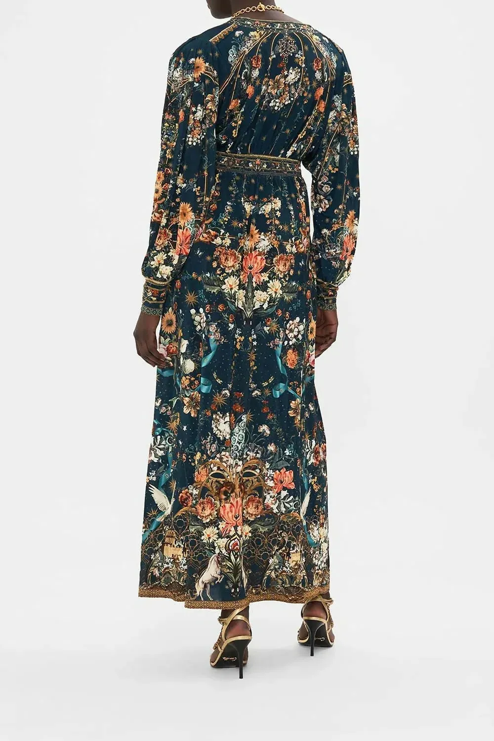 Camilla V Neck Waisted Jersey Dress AU 10