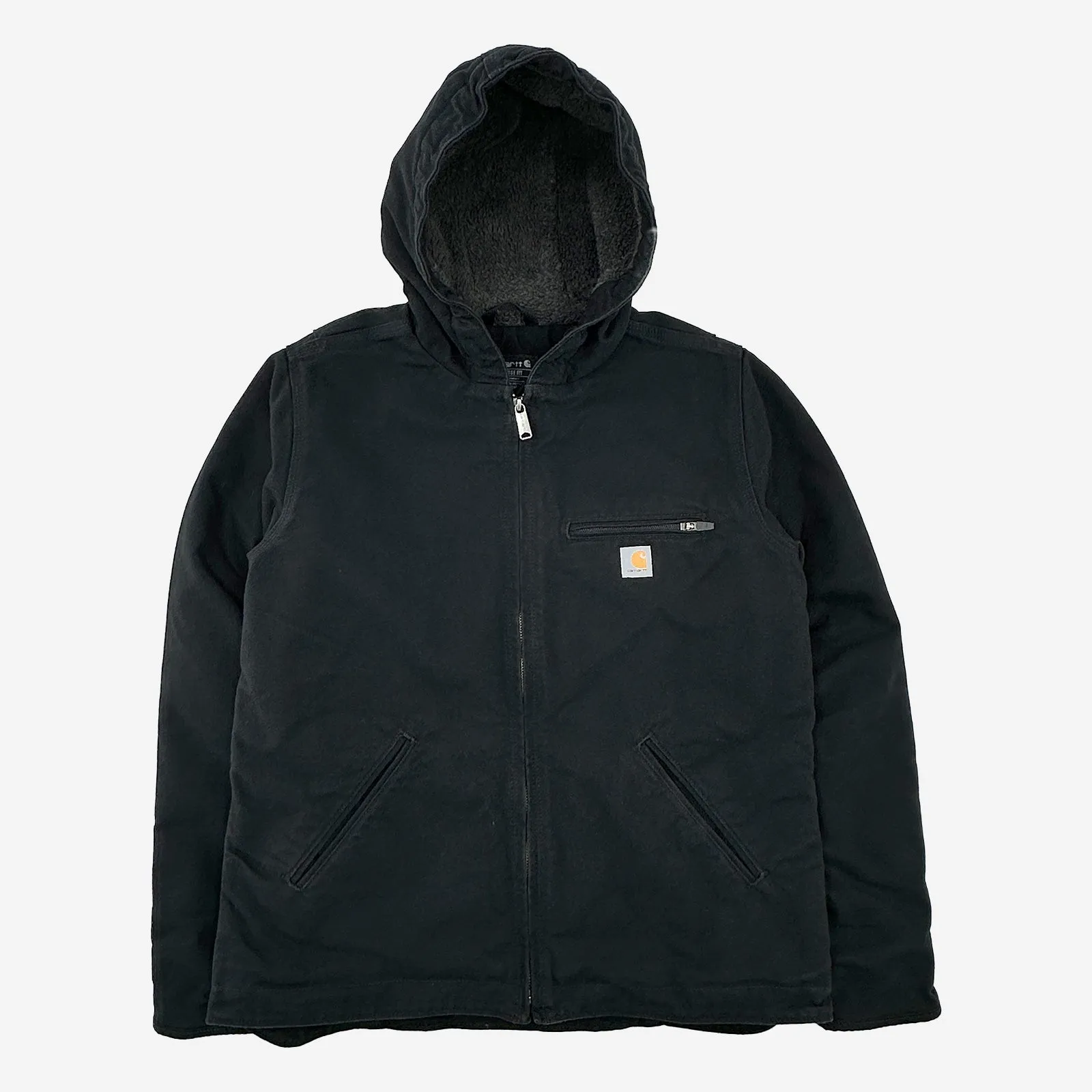 Carhartt Women's Sherpa Lined Jacket - Loose Fit - Washed Duck - Medium (8/10)