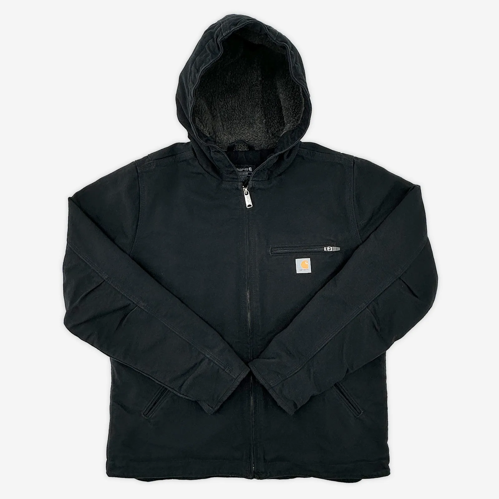 Carhartt Women's Sherpa Lined Jacket - Loose Fit - Washed Duck - Medium (8/10)
